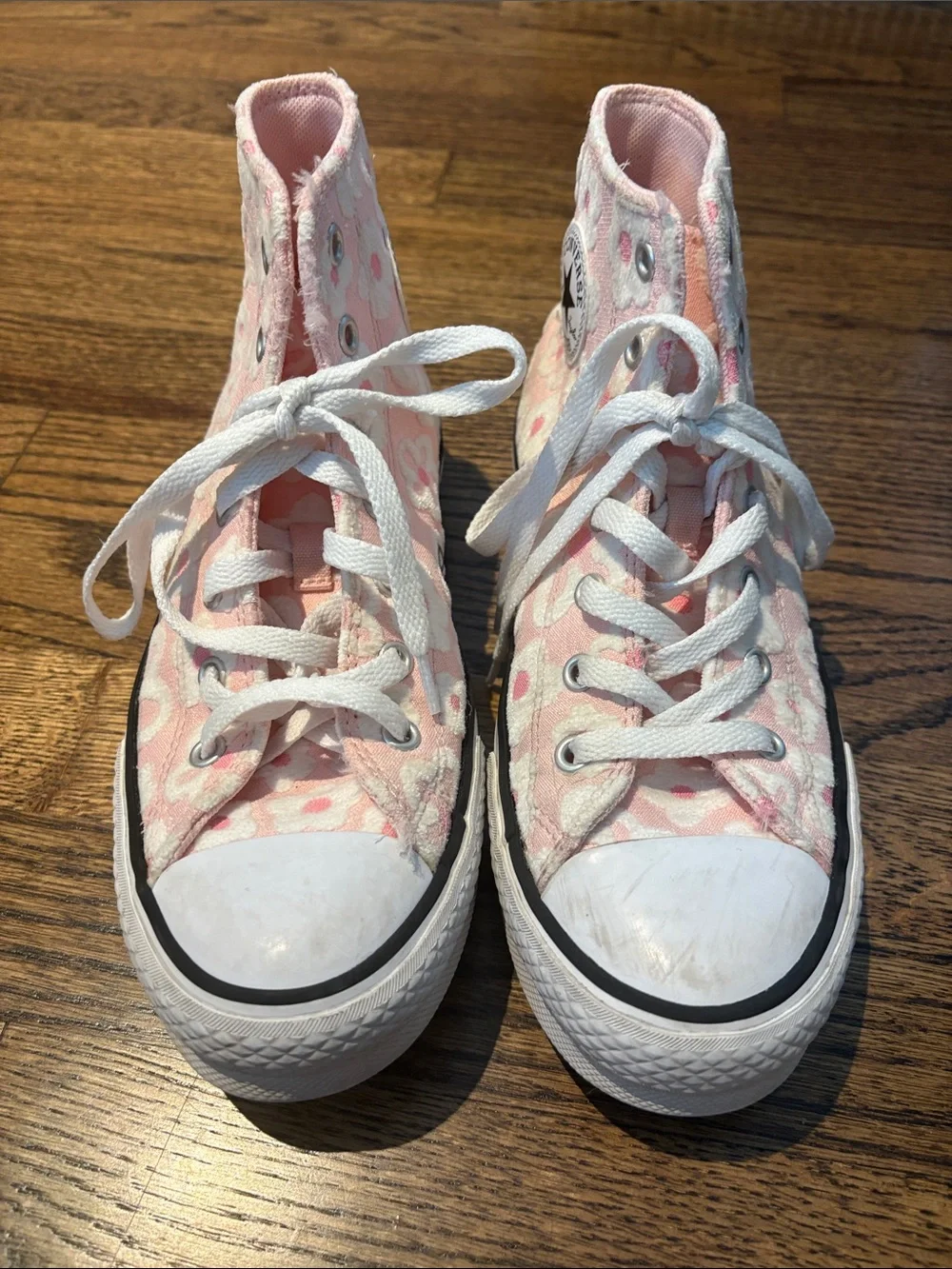 Converse pink floral platform chuck Taylor donut glaze